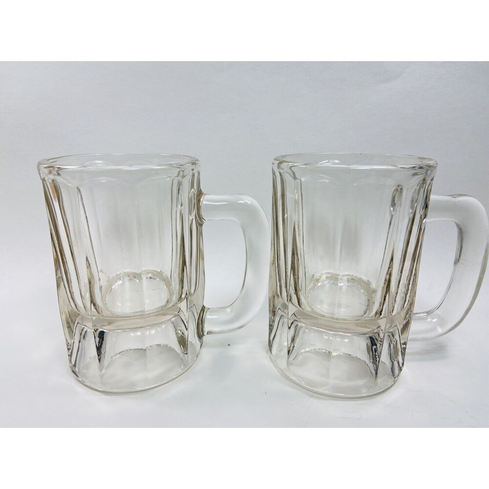 Unbranded Root Beer 12 Oz Heavy Glass Mugs Set of 2 1980's
